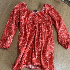 Floral Red Women's Top